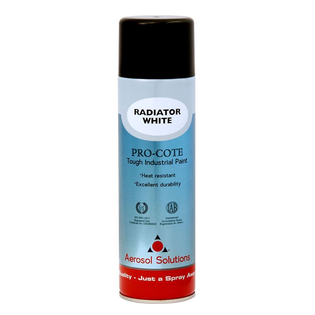 0839 RADIATOR WHITE Tough Industrial High Temperature Paint - Pack of 12 x 500ml