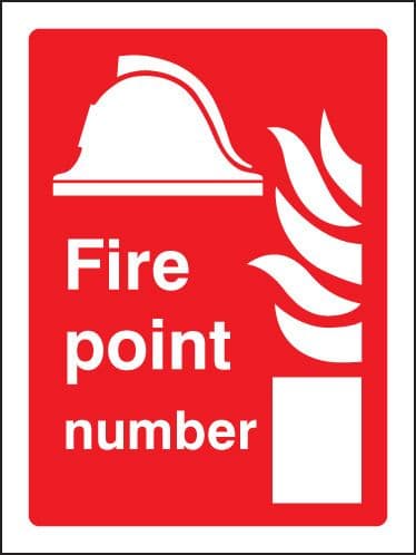 11032E Fire point number Rigid Plastic (200x150mm) Safety Sign
