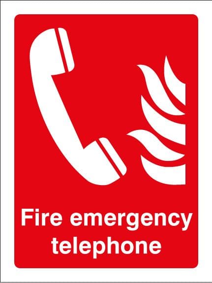11068E Fire emergency telephone Rigid Plastic (200x150mm) Safety Sign