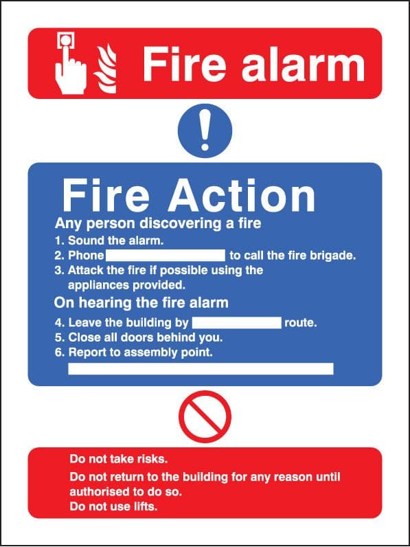 11426E Fire action/call point without lift Rigid Plastic (200x150mm) Safety Sign
