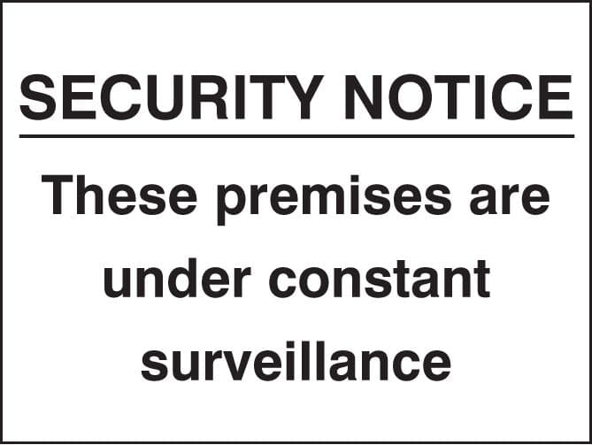 11704K Security notice these premises under constant surveillance Rigid Plastic (400x300mm)