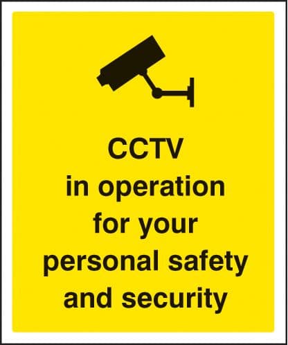 11712K CCTV in operation for personal safety and security Rigid Plastic (400x300mm) Safety Sign