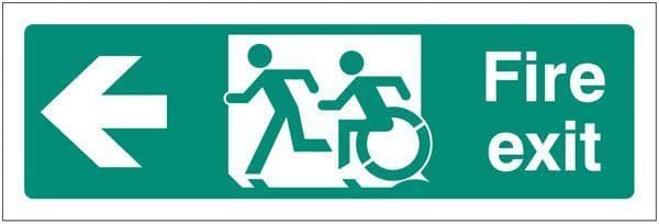 12162G Disabled fire exit arrow left - inclusive design Safety Sign