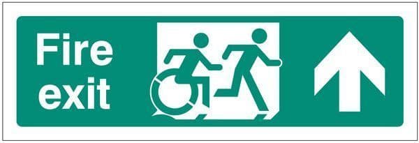 12164G Disabled fire exit arrow up - inclusive design Safety Sign