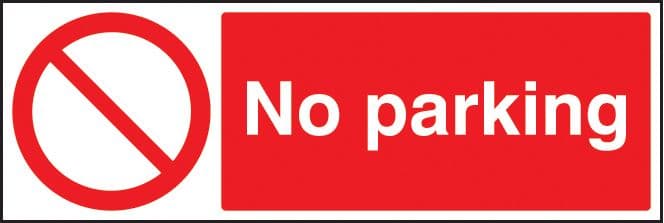 13218M No parking Rigid Plastic (600x200mm) Safety Sign