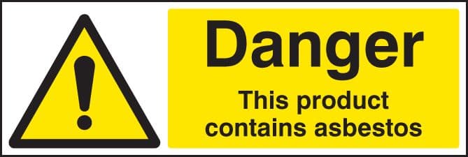 14260G Danger this product contains asbestos Rigid Plastic (300x100mm) Safety Sign