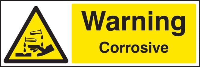 14405G Warning corrosive Rigid Plastic (300x100mm) Safety Sign