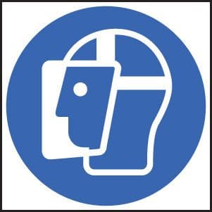 15007F Face shield symbol Rigid Plastic (200x200mm) Safety Sign