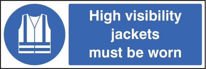 15452G High visibility jackets must be worn Rigid Plastic (300x100mm) Safety Sign