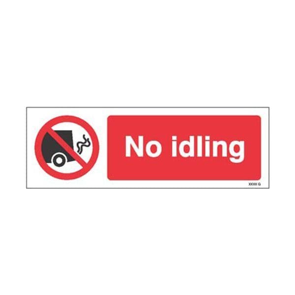 15474M No idling sign - Rigid Plastic (600x200mm)