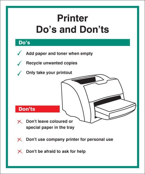 15630H Printer - Do's & Don'ts Rigid Plastic (300x250mm) Safety Sign