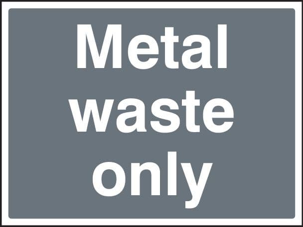 16601K Metal waste only Rigid Plastic (400x300mm) Safety Sign