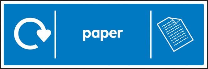 16634M WRAP Recycling Sign - Paper Rigid Plastic (600x200mm) Safety Sign