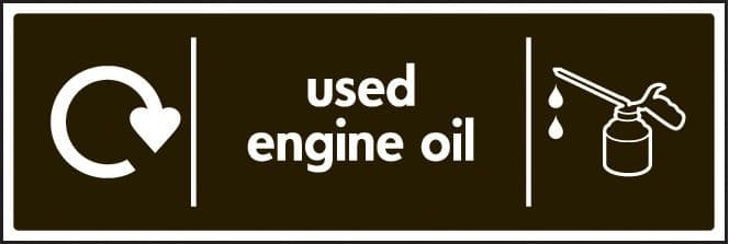 16652M WRAP Recycling Sign - Used engine oil Rigid Plastic (600x200mm) Safety Sign