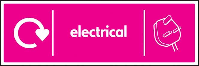 16661M WRAP Recycling Sign - Electrical Rigid Plastic (600x200mm) Safety Sign