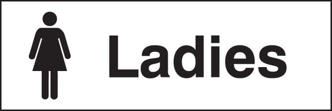 17009G Ladies (with ladies symbol) Rigid Plastic (300x100mm) Safety Sign