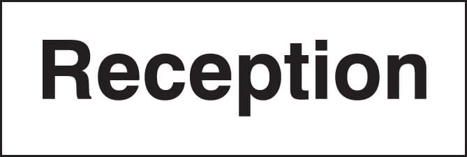 17011L Reception Rigid Plastic (450x150mm) Safety Sign