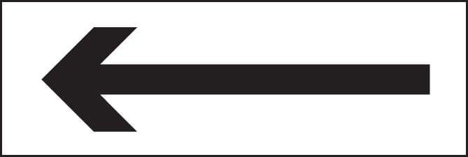 17018L Arrow - long Rigid Plastic (450x150mm) Safety Sign