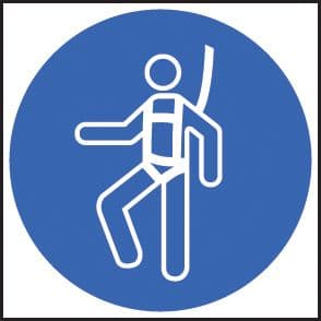 25416F Safety harness symbol Self Adhesive Vinyl (200x200mm) Safety Sign