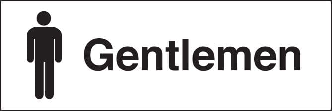 27008G Gentlemen (with male symbol) Self Adhesive Vinyl (300x100mm) Safety Sign