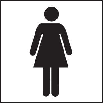 27024F Ladies symbol Self Adhesive Vinyl (200x200mm) Safety Sign