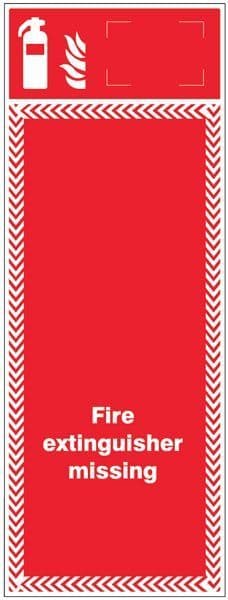 51028 Extinguisher missing board with ID sign option 300x800mm 3mm pvc Safety Sign