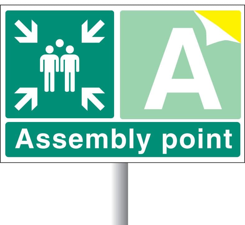 52114 Special Assembly point aluminium c/w channel 600x400mm (600x400mm) Safety Sign