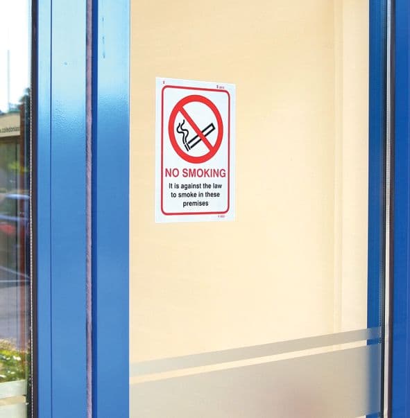53020 No Smoking against the law to smoke in premises A5 (face sav) (148x210mm) Safety Sign