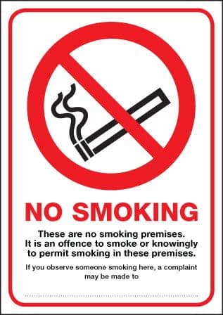 53031 These are no smoking premises A4 rigid plastic (210x297mm) Safety Sign