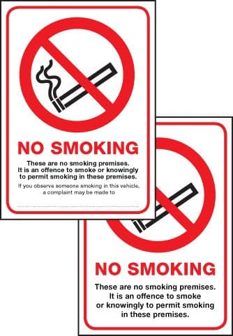 53032 Scotland no smoking premise double sided (75x100mm) Safety Sign