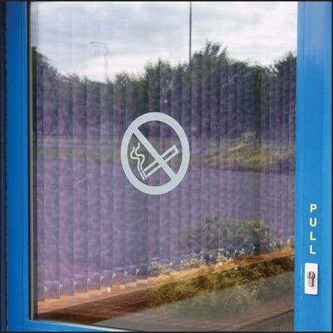53041 No smoking symbol frosted transfer 200mm (200mm dia) Safety Sign