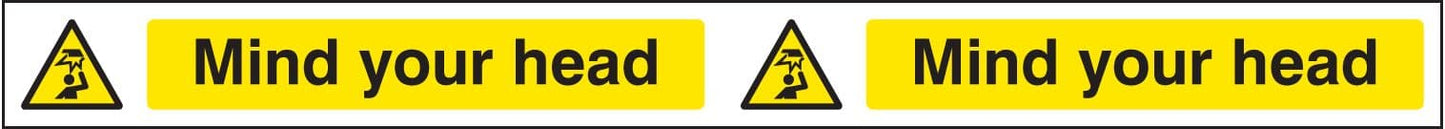 54037 Mind your head strip 400x35mm (400x35mm) Safety Sign