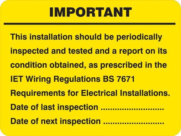 54064 Periodic inspection labels Sheet of 9 Labels, 100x75mm (100x75mm) Safety Sign