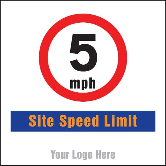 55742 5mph Site speed limit, site saver sign 400x400mm (400x400mm) Safety Sign