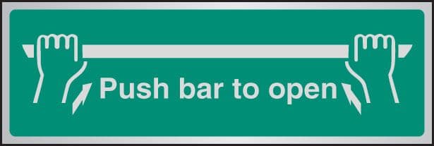 55926 Push bar to open aluminium 300x100mm (300x100mm) Safety Sign
