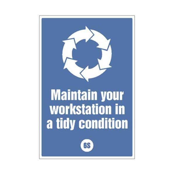 55953 Maintain your workstation in a tidy condition - 6S Poster - 400x600mm rigid plastic