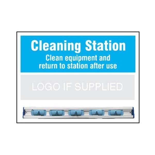 55973 Cleaning Station Shadow Board with hanging rail and 5 hooks 600x450mm 10mm foam pvc