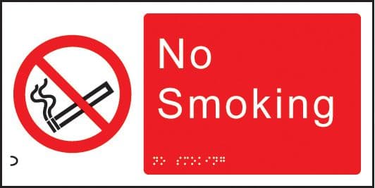 56168 Braille - No smoking (300x150mm) Safety Sign