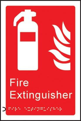 56179 Braille - Fire extinguisher (150x225mm) Safety Sign