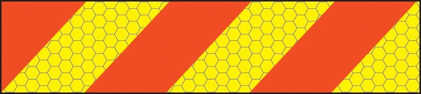 56341 ECE70 Vehicle marking plate 600x140mm left hand chevron (600x140mm) Safety Sign