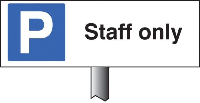 56529 Parking staff only verge sign 450x150mm (post 800mm) (450x150mm) Safety Sign