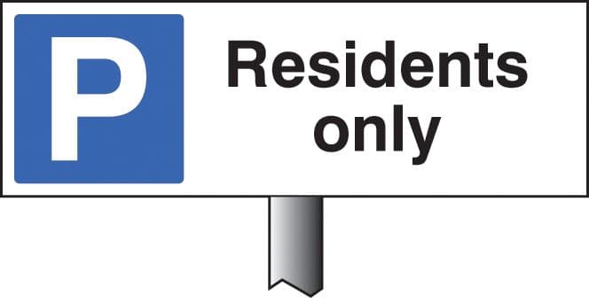 56531 Parking residents only verge sign 450x150mm (post 800mm) (450x150mm) Safety Sign