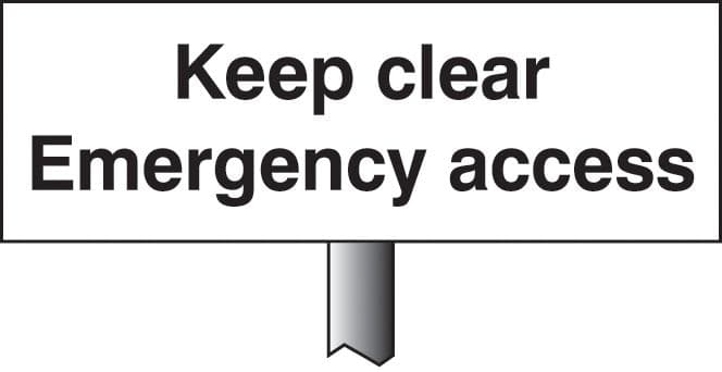 56537 Keep clear emergency access verge sign 450x150mm (post 800mm) (450x150mm) Safety Sign