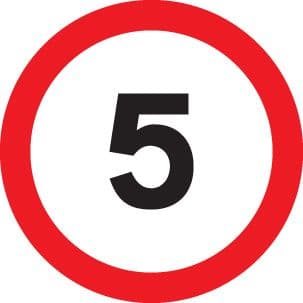56566 5 mph class RA1 600mm dia (600mm) Safety Sign