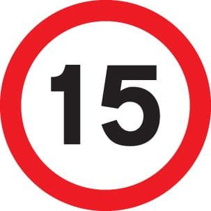 56568 15 mph class RA1 600mm dia (600mm) Safety Sign