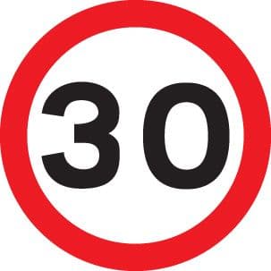 56570 30 mph class RA1 600mm dia (600mm) Safety Sign