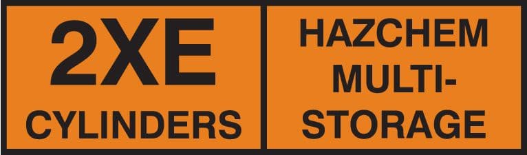 56672 2XE multi cylinder storage placard sav (850x250mm) Safety Sign