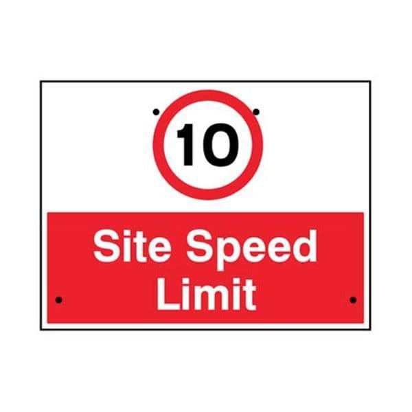 57481 10mph Site speed limit, 600x450mm Re-Flex Sign (3mm reflective polypropylene)