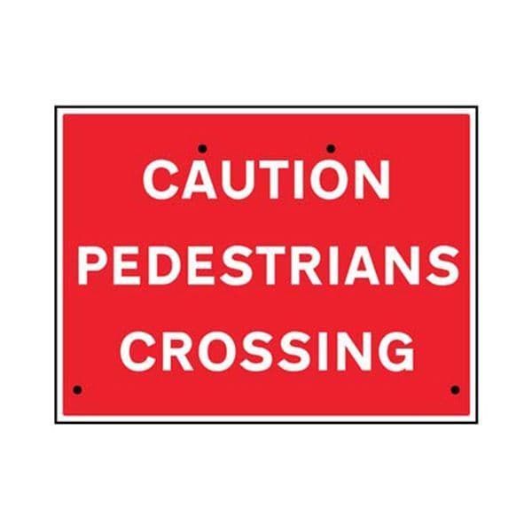 57608 Caution pedestrians crossing, 600x450mm Re-Flex Sign (3mm reflective polypropylene)