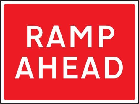 57911 Ramp ahead 1050x750mm Class RA1 zintec (1050x750mm) Safety Sign